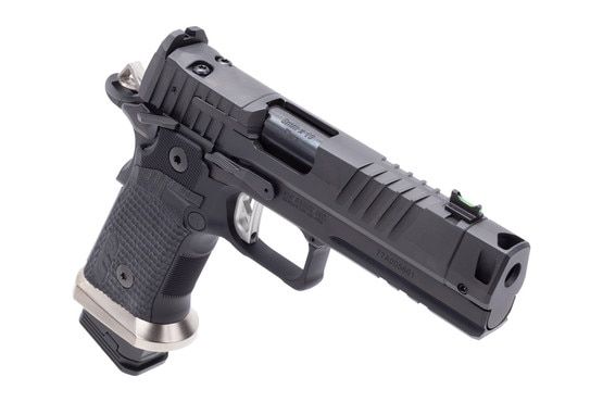 SIG Sauer P211 compensated, optic-ready handgun, black.